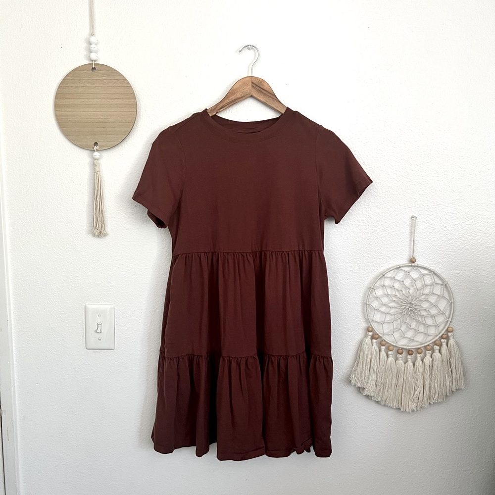 Old Navy Rose/Brown Tiered Dress